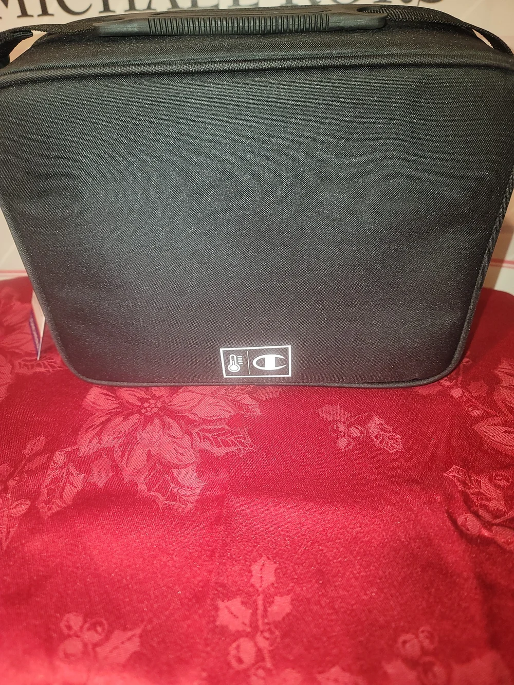 Champion Black Lunch Bag with White Script Logo